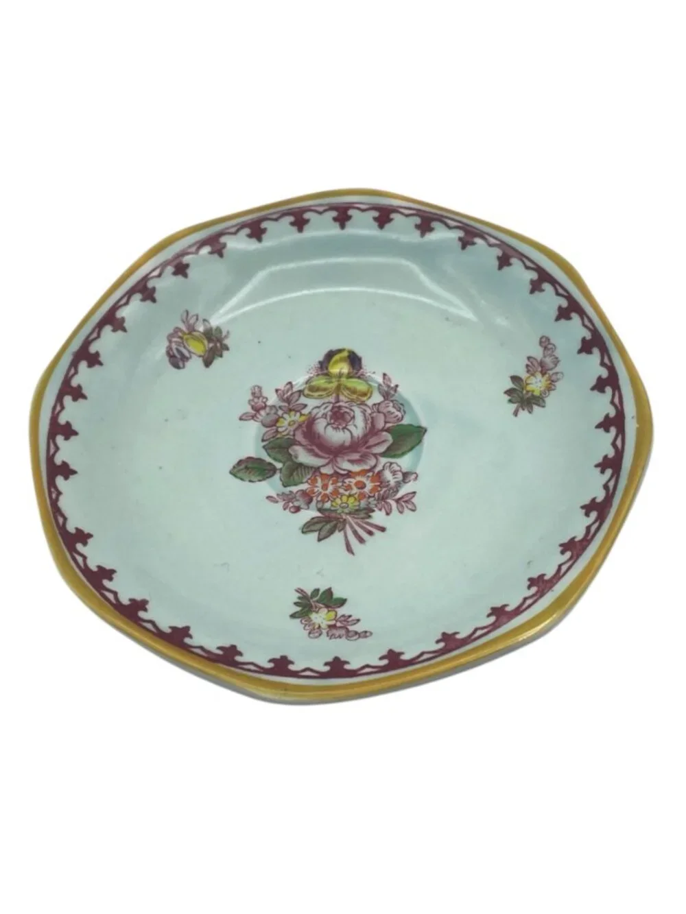 Lot of 6 Adams Calyx Ware Chelsea Sprays Cups and Saucers Red Fleur de Lis